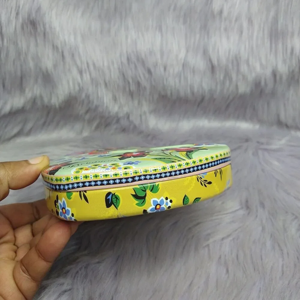Brighton Peacock Floral Heart Shaped Tin Jewelry Box Trinket Dish Gift Box Decor
